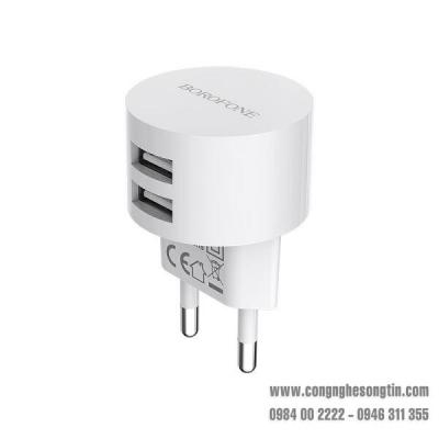Cóc Sạc BOROFONE BA23A, BA-23A - 2 Cổng USB