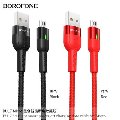 Dây cáp sạc tự ngắt BU17 Borofone cổng Micro, 1.2m