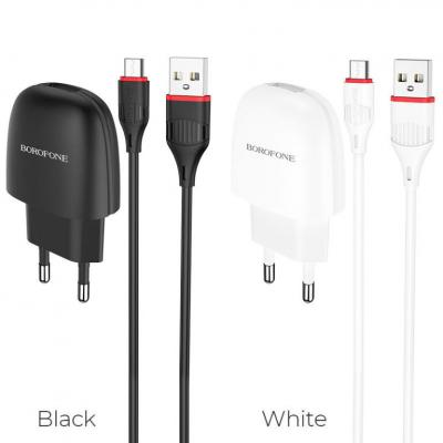 Bộ Cóc Cáp Sạc BA49A Borofone - 1 Cổng USB - Cổng Micro chuẩn EU