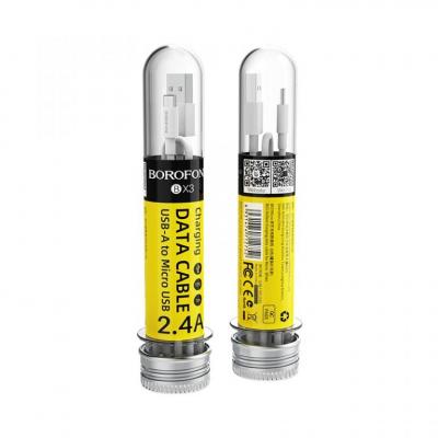 Cáp Sạc Truyền Dữ Liệu BOROFONE BX3, Kèm Ống Đựng Cáp, 1m Cổng Micro