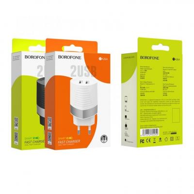 Cóc Sạc BA26A Borofone - 2 Cổng USB - chuẩn EU