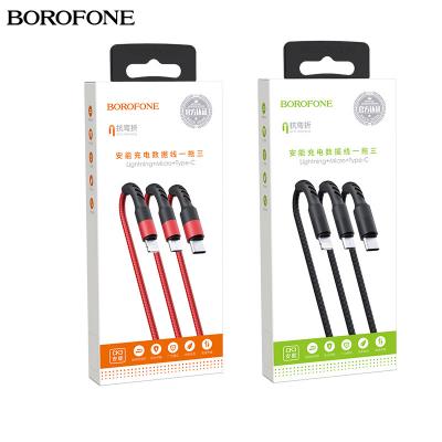 Dây Cáp Sạc 3 in 1 CK3 BOROFONE Cổng Lightning, Cổng Micro, Cổng Type-C 1m