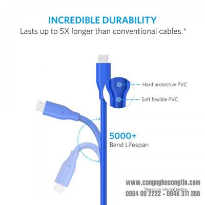 Cáp Micro USB Anker PowerLine - Dài 1.8m - A8133