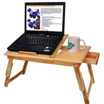 Bàn gỗ kê Laptop kèm quạt tản nhiệt lớn Bamboo BWZ-ZS9F Multifunctional Laptop Table
