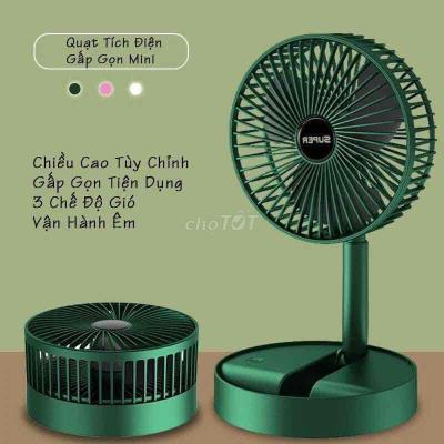 Quạt Super mini tích điện để bàn gấp gọn tiện dụng 3 cấp độ