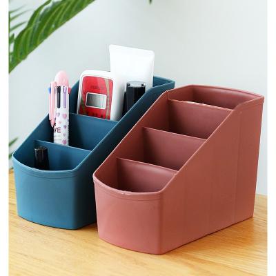 Kệ Nhựa Đựng Bút Viết, Vật Dụng 4 Ngăn Nhiều Màu