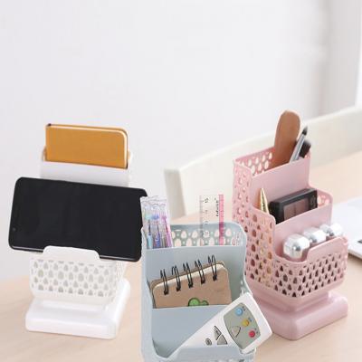 Ống nhựa đựng bút 3 ngăn đa năng 11x12x16cm