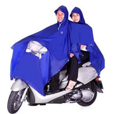 Áo mưa 2 đầu vải dù có kính đèn xe
