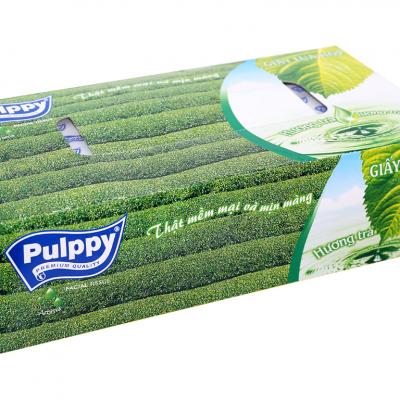 Khăn giấy hộp Pulppy Trà 100 Sheets