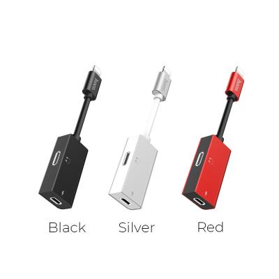 Hoco - Jack chuyển đổi 2 in 1 LS15 Lightning - 1 đầu sạc Lightning - 1 đầu tai nghe Lightning