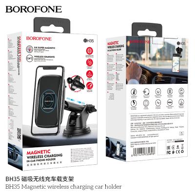 Giá Đỡ Kiêm Đế Sạc Điện Thoại Trên Xe Hơi BOROFONE BH35 Magnetic