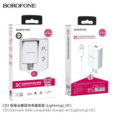 Bộ cóc cáp sạc Borofone CD3 Extreme wide cổng Lightning