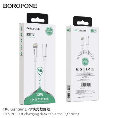 Cáp sạc nhanh PD Borofone CK6 PD cổng Lightning