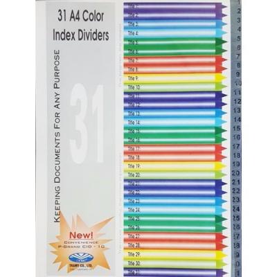 Bìa phân trang nhựa 31 số