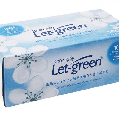 Khăn giấy hộp Let-Green 18x21cm 160 tờ