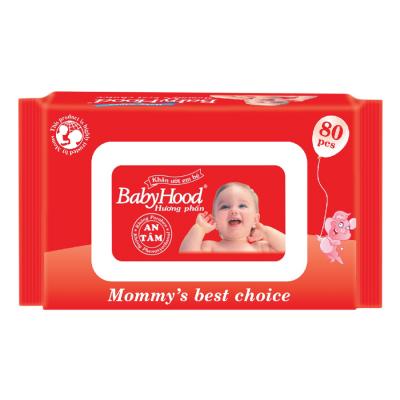 Khăn ướt BabyHood hương phấn 80 tờ