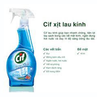 Cif xịt lau kính 520ml (xanh dương)