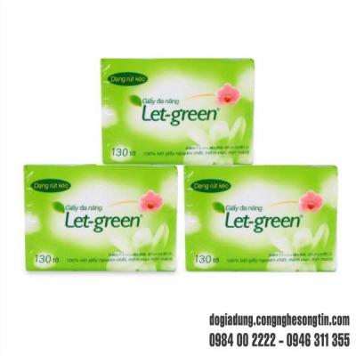 Giấy vệ sinh Let-Green 15x21cm 130 tờ