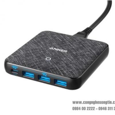 Sạc Anker 4 cổng , công suất 65w , PowerPort Atom III Slim- A2045
