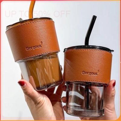 Cốc thủy tinh hổ phách GorGous bọc da 450ml