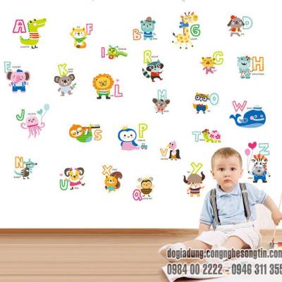Decal Dán Tường Chữ Cái Và Thú