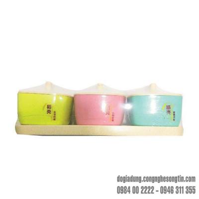 Bộ 3 Hũ Đựng Gia Vị Bằng Lúa Mạch